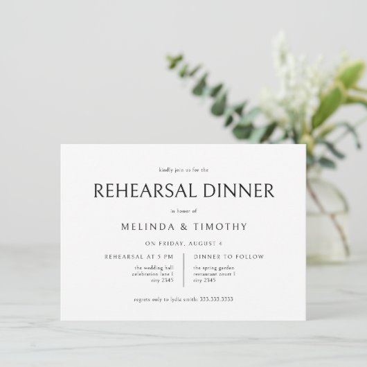 エレガントクラシックフォーマル結婚のリハのディナー 招待状 (スタンド正面)