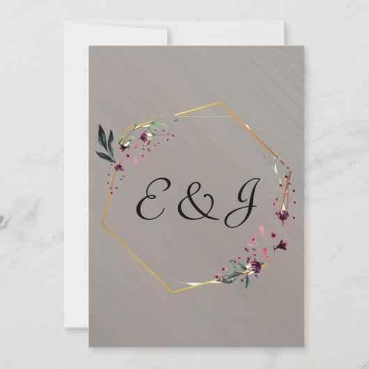 エレガントクラシックフォーマル結婚の 招待状 (裏面)