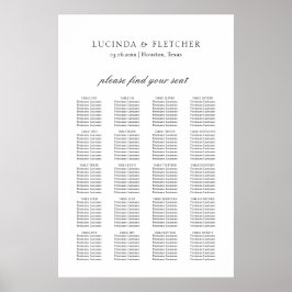 エレガントクラシックフォーマル結婚座席表 ポスター