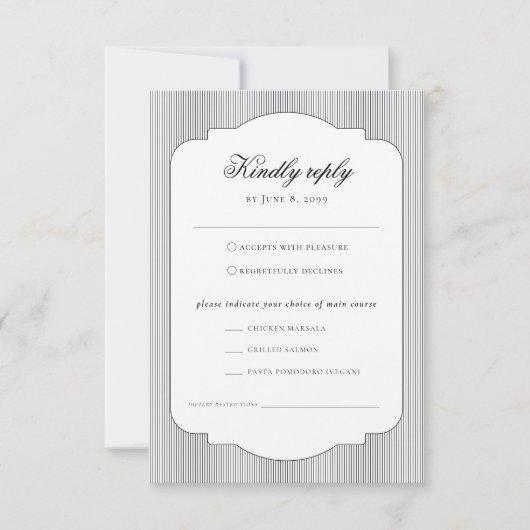 エレガントクラシックフォーマル結婚Mine Choice's 出欠カード (正面)