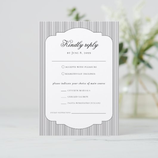 エレガントクラシックフォーマル結婚Mine Choice's 出欠カード (スタンド正面)