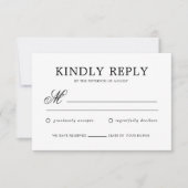 エレガントクラシックフォーマルScript Monogram結婚's 出欠カード (正面)