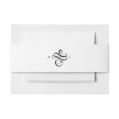 エレガントクラシックフォーマルScript Monogram結婚's 招待状ベリーバンド (正面例)