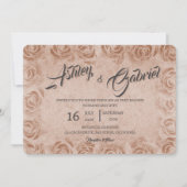 エレガントクラシックフローラ素朴結婚式招待状3 招待状 (正面)