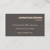 エレガントクラシックブラウンクリーム金ゴールドスパークルグリッター 名刺 (裏面)