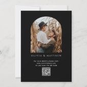 エレガントクラシックブラックのアーチミニマ結婚リストQR 招待状 (裏面)