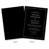 エレガントクラシックブラックミニマル結婚リスト 招待状