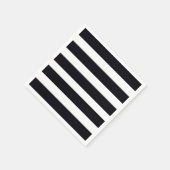 エレガントクラシックブラック&ホワイトストライプのシックモダン スタンダードカクテルナプキン (角)