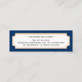 エレガントクラシックブルーと金ゴールド卒業ネームカード コーリングカード (裏面)