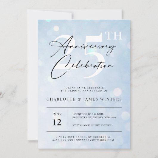 エレガントクラシックブルーウォーター25周年記念 招待状 (正面)