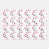 エレガントクラシックブルーピンクパステルクリスマス ラッピングペーパーシート (正面3)