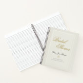 エレガントクラシックベージュ色枠ブライダルシャワーギフトリスト ノートブック (内部)