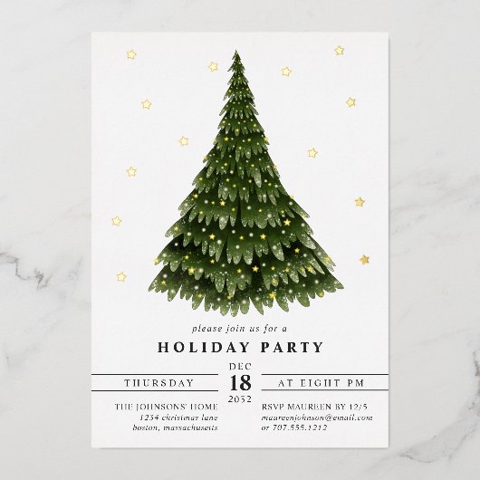 エレガントクラシックホイルパーティーフォイル 箔招待状 (正面)