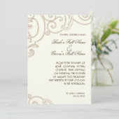 エレガントクラシックホワイトオーキッドミニマルフローラ 招待状 (スタンド正面)