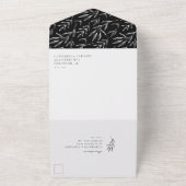 エレガントクラシックミニマリスト植物シンプルリーフ  オールインワン招待状 (外側)