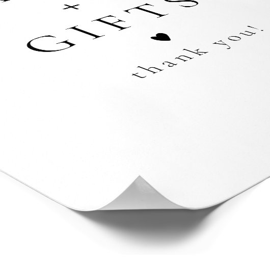 エレガントクラシックミニマルのカードとギフトのサイン ポスター (角)