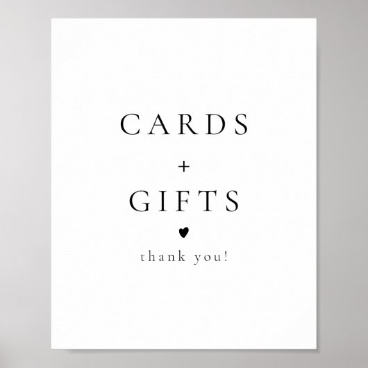 エレガントクラシックミニマルのカードとギフトのサイン ポスター (正面)
