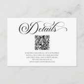 エレガントクラシックミニマルQRコードの結婚詳細 エンクロージャーカード (正面)