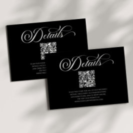 エレガントクラシックミニマルQRコードの結婚詳細 エンクロージャーカード