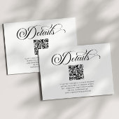 エレガントクラシックミニマルQRコードの結婚詳細 エンクロージャーカード