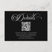エレガントクラシックミニマルQRコードの結婚詳細 エンクロージャーカード (正面)