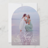 エレガントクラシックメリーPhoto Christmas Arch Card 招待状 (正面)