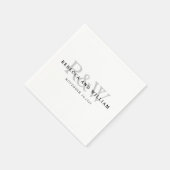 エレガントクラシックモノグラム結婚紙ナプキンス スタンダードカクテルナプキン (角)