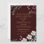 エレガントクラシックラグジュアリー結婚ブラック 招待状 (正面)