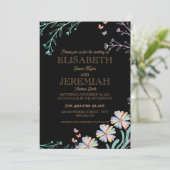 エレガントクラシックラグジュアリー結婚ブラック 招待状 (スタンド正面)