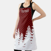 エレガントクラシックレッドプレイドクリスマスエバーグリーン エプロン (インサイチュ)