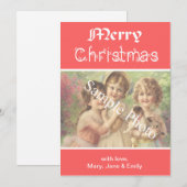 エレガントクラシックレッド・メリー・クリスマスフォト・カード シーズンカード (正面/裏面)
