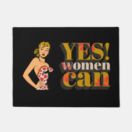 エレガントクラシックレトロレディYesウーマンカンブラック ドアマット