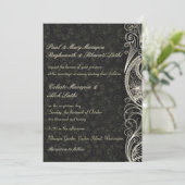 エレガントクラシックレースのようペイズリーフローラ結婚インディアン 招待状 (スタンド正面)