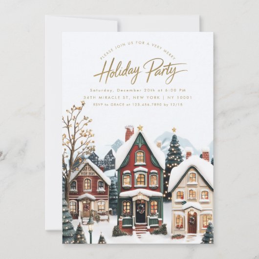 エレガントクラシックヴィレッジクリスマスパーティー 招待状 (正面)