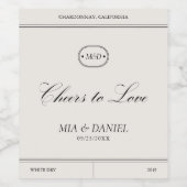 エレガントクラシックヴィンテージウェディング ワインラベル (シングルラベル)