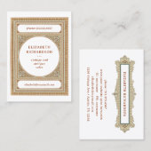 エレガントクラシックヴィンテージフレームホワイトライブラリスタイル 名刺 (正面/裏面)