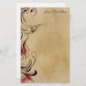 エレガントクラシックヴィンテージフローラ固定 便箋 (正面/裏面)