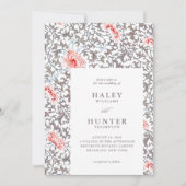 エレガントクラシックヴィンテージボタ結婚ニカル 招待状 (正面)