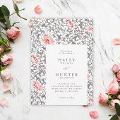 エレガントクラシックヴィンテージボタ結婚ニカル 招待状