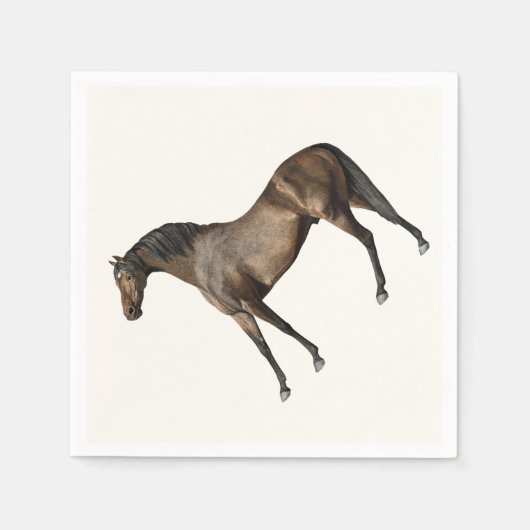 エレガントクラシックヴィンテージレースホースエクエストリアン スタンダードカクテルナプキン (正面)