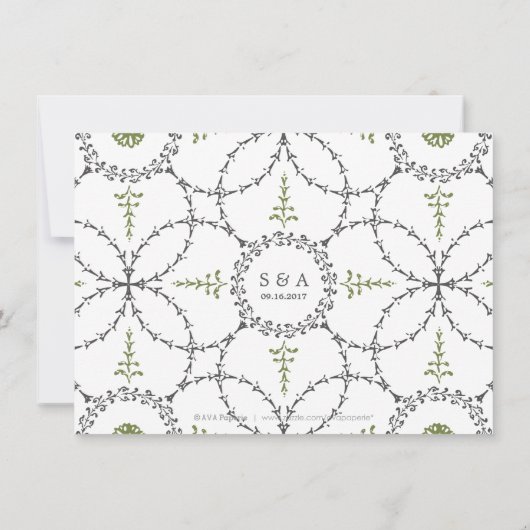 エレガントクラシックヴィンテージ披露宴カード 招待状 (裏面)