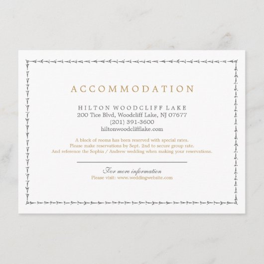 エレガントクラシックヴィンテージ結婚式 エンクロージャーカード (正面)