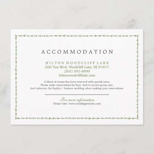 エレガントクラシックヴィンテージ結婚式 エンクロージャーカード (正面)