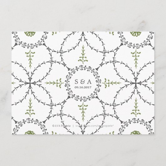 エレガントクラシックヴィンテージ結婚式 エンクロージャーカード (裏面)