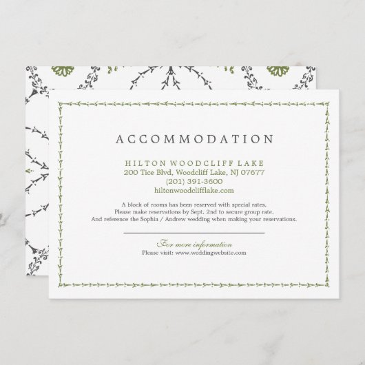 エレガントクラシックヴィンテージ結婚式 エンクロージャーカード (正面/裏面)