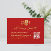 エレガントクラシック中国の結婚フローラ赤詳細 エンクロージャーカード (スタンド正面)