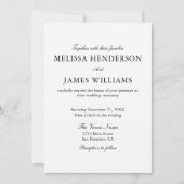 エレガントクラシック写真白結婚の 招待状 (正面)