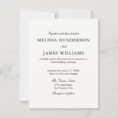 エレガントクラシック写真白結婚の 招待状 (正面)