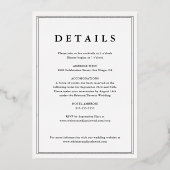 エレガントクラシック写真結婚の金ゴールド 箔招待状 (裏面)