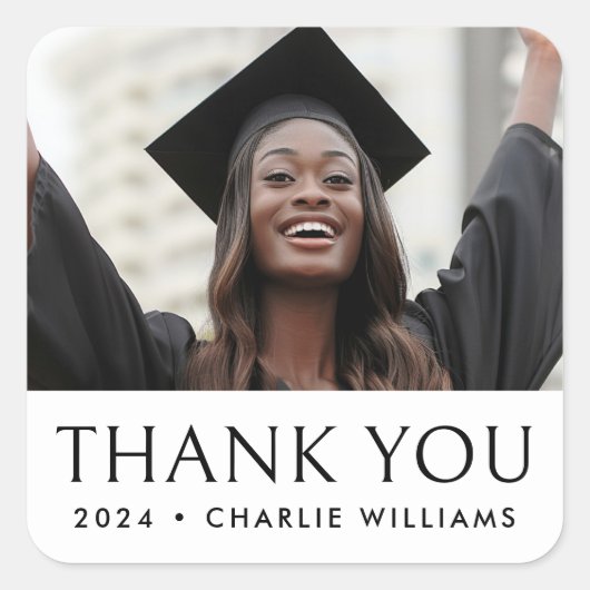 エレガントクラシック卒業写真感謝していyou スクエアシール (正面)